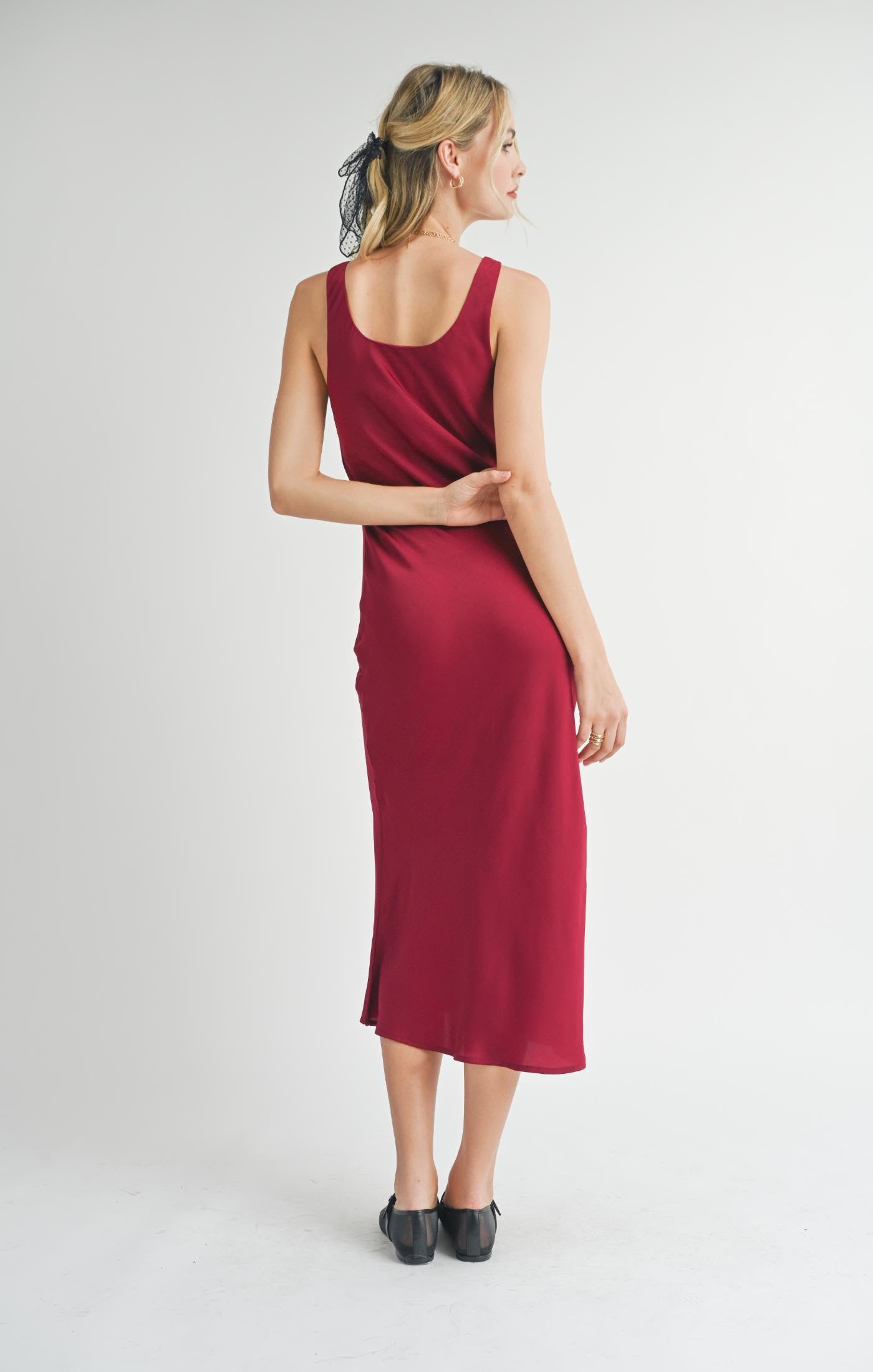 Cowl Neck Midi Dress