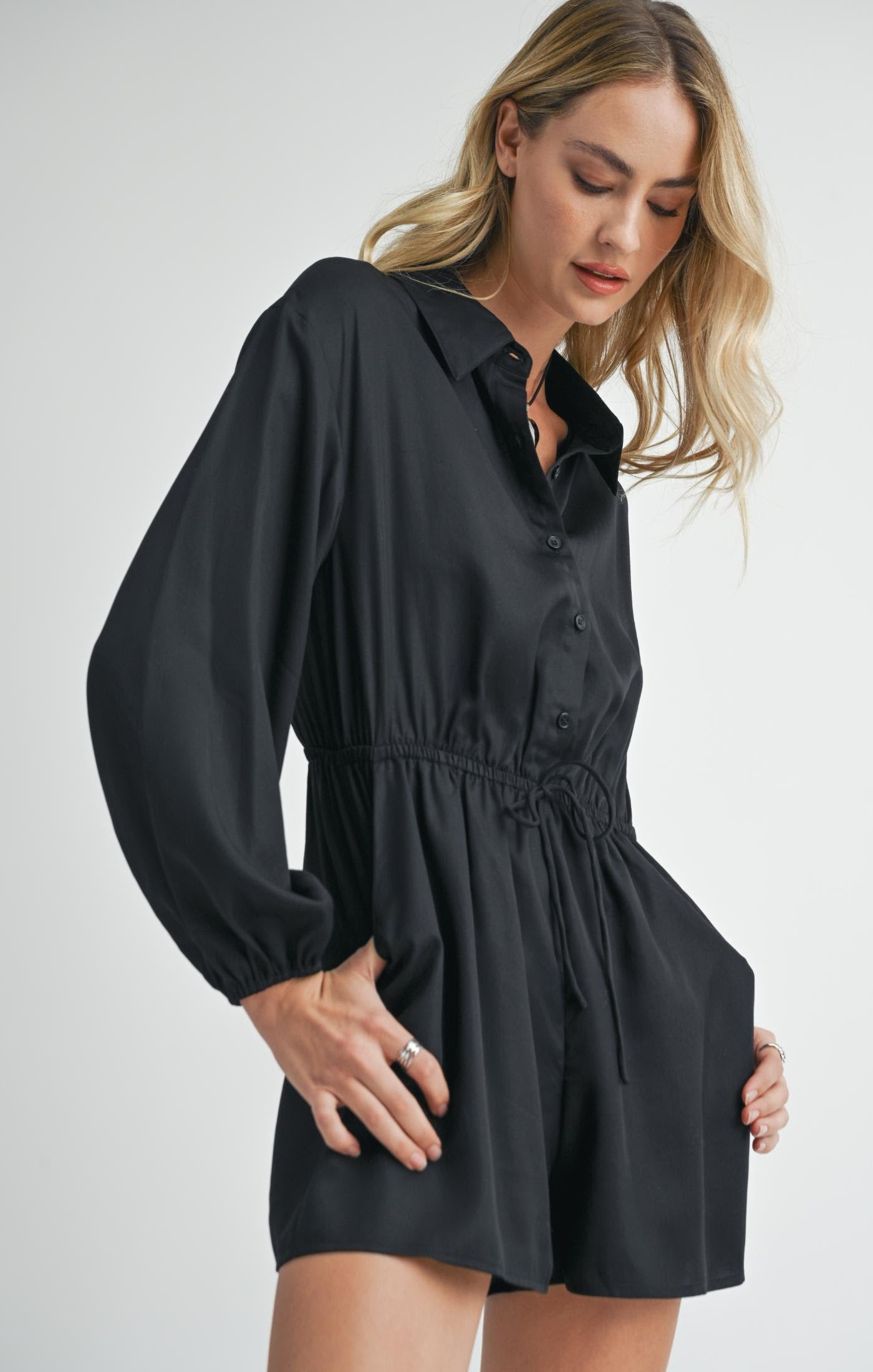 Button Up Shirt Romper